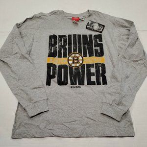 NWT Boston Bruins NHL Hockey Men’s Gray Long Sleeve T-Shirt Small New With Tags